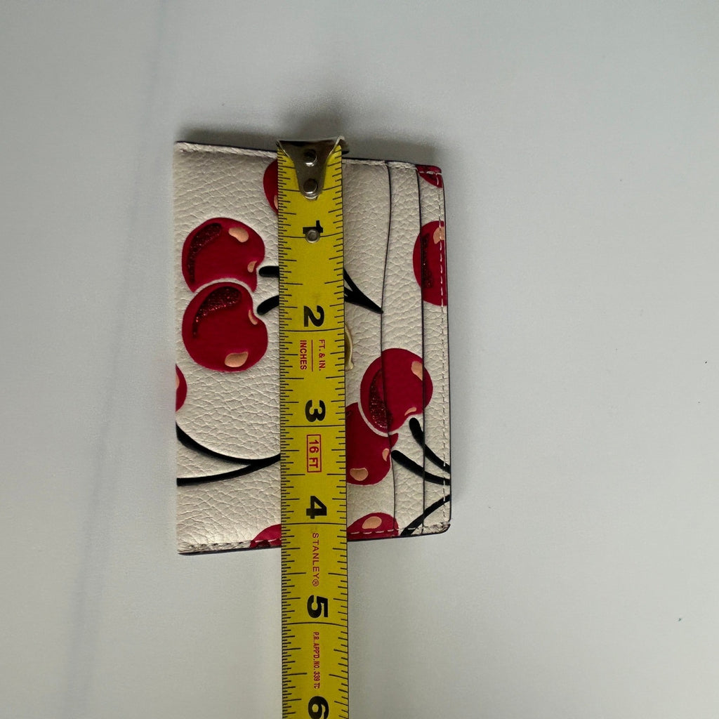Coach Essential Cherry Print Chalk Multi Leather Card Case CZ116