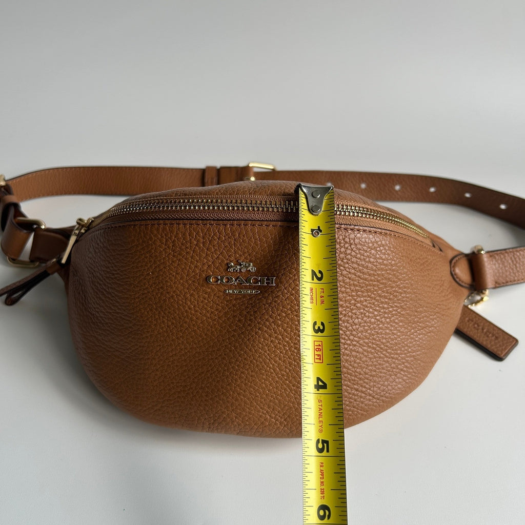 Coach Court Belt Bag Light Saddle Tan Pebbled Leather F48738