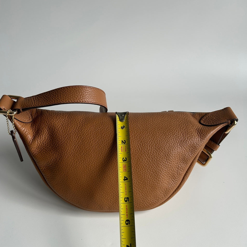 Coach Court Belt Bag Light Saddle Tan Pebbled Leather F48738