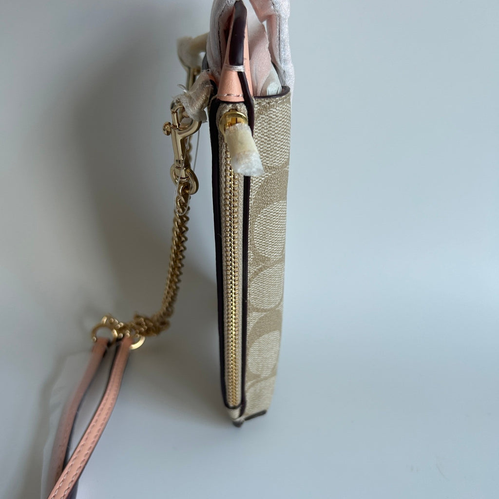 Coach Phone Crossbody Khaki Faded Blush Signature Canvas Bag C7397