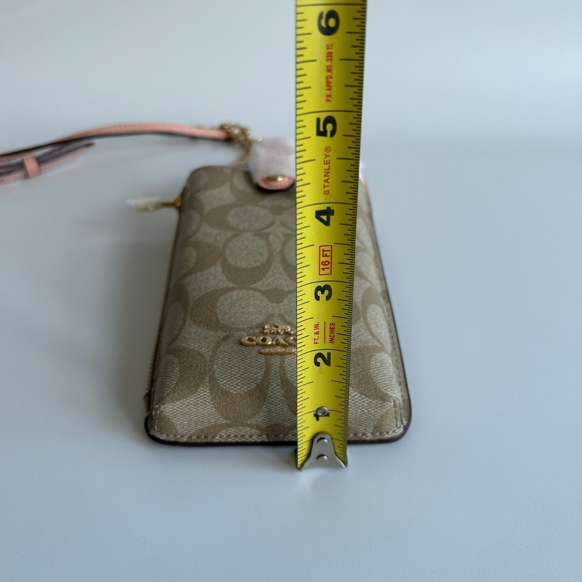 Coach Phone Crossbody Khaki Faded Blush Signature Canvas Bag C7397